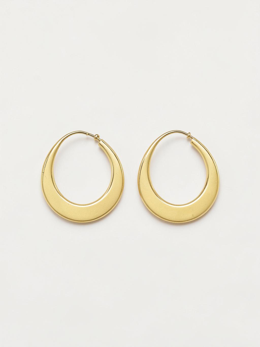 Brass Crescent Hoop Earrings
