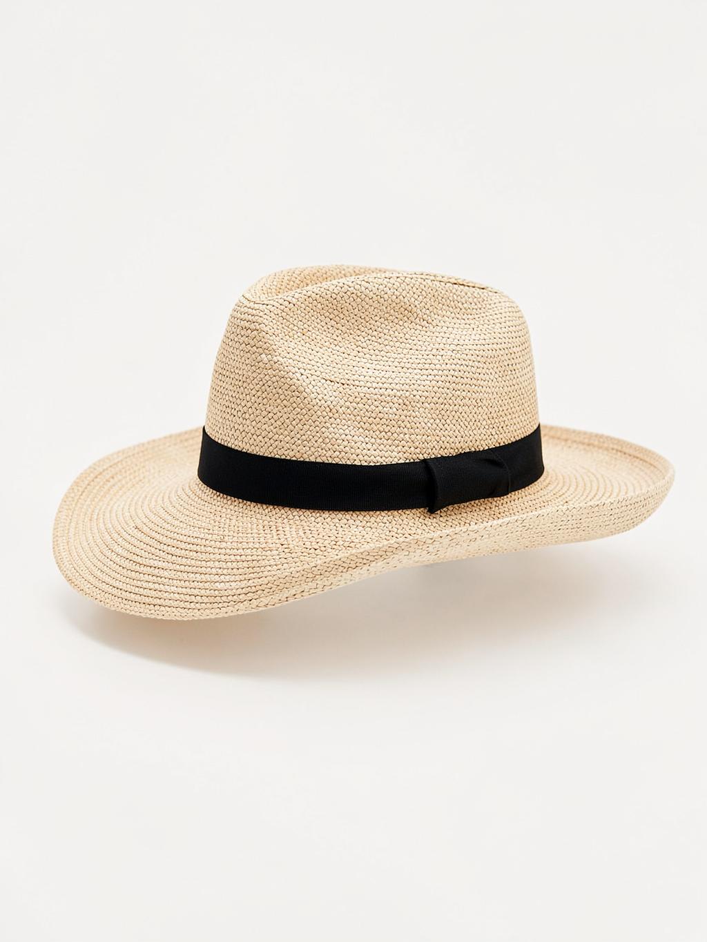 Natural Straw Brimmed Sun Fedora