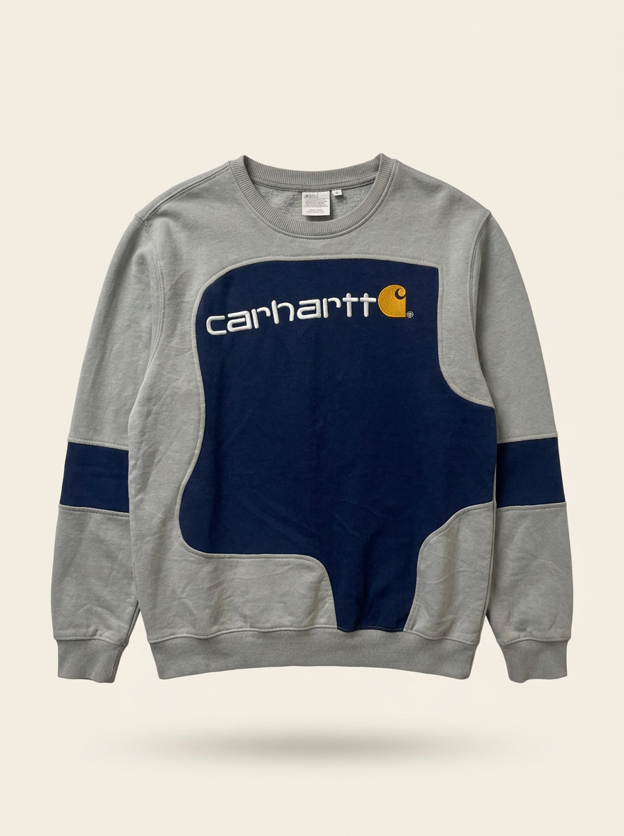 Reworked Carhartt Crewneck — Grey / Navy