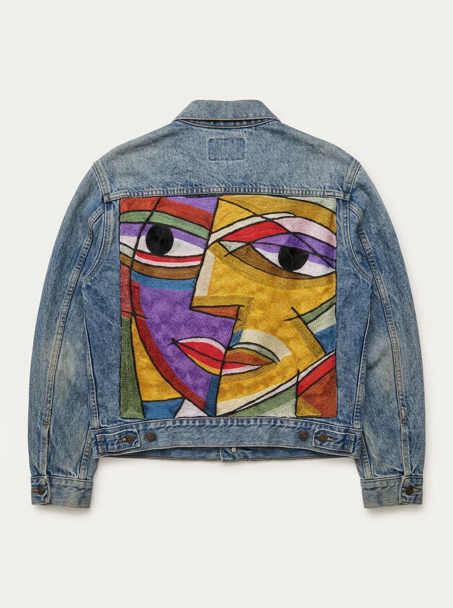 Cubist Colour Embroidered Denim Jacket