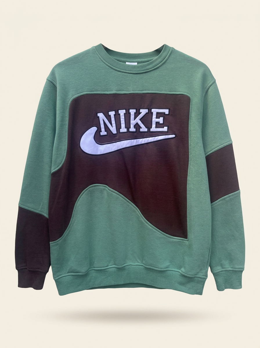 Reworked Nike Crewneck — Green / Burgundy