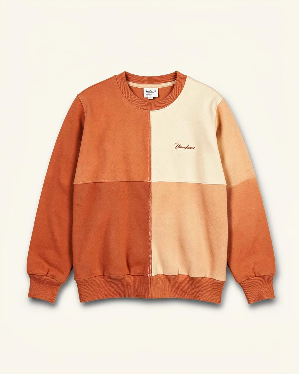 Reworked Carhartt Crewneck — Orange / Cream