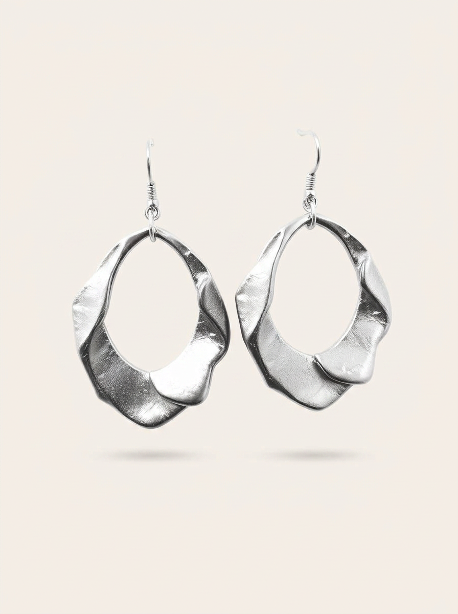 Crumpled Sterling Hoops