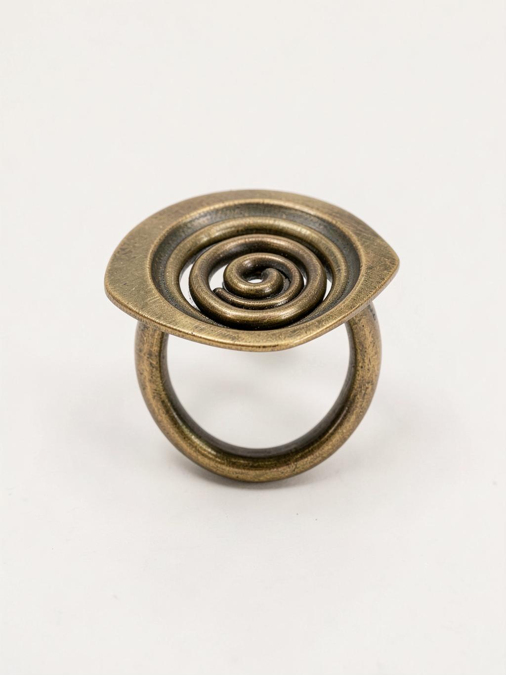 Brass Spiral Statement Ring