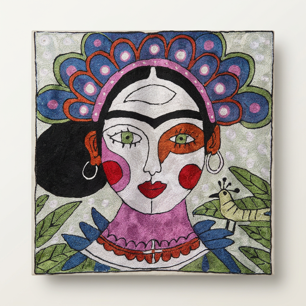Frida with Peacock Headdress