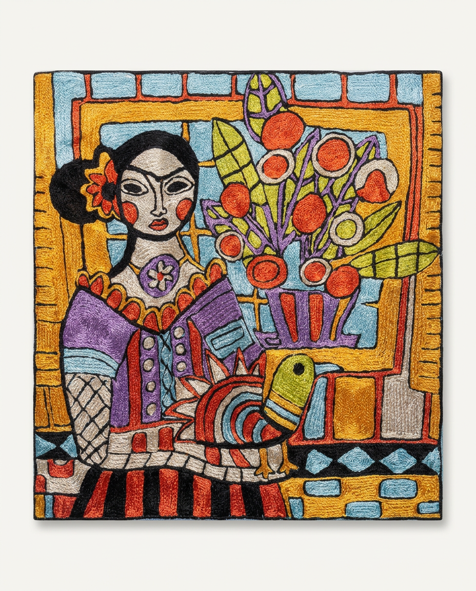 Frida with Flower Basket