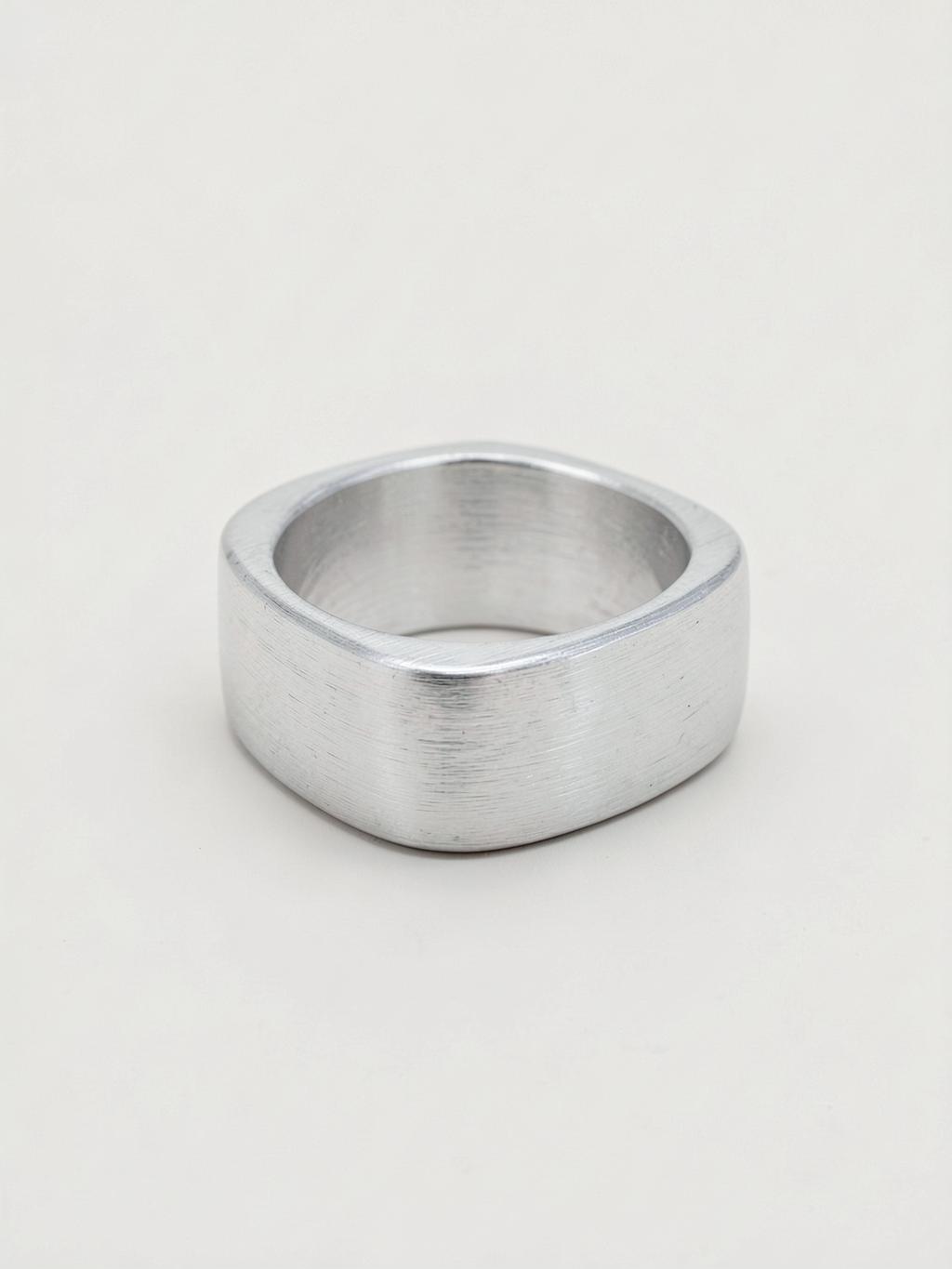 Wide Brushed Silver Band