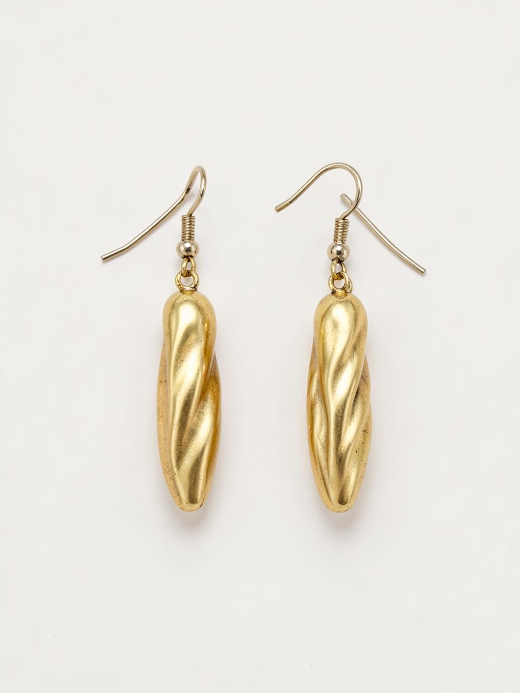 Italian Horn Brass Drop Earrings