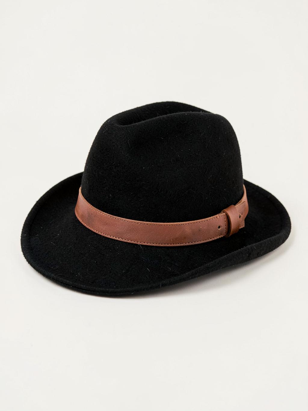 Black Wool Felt Fedora