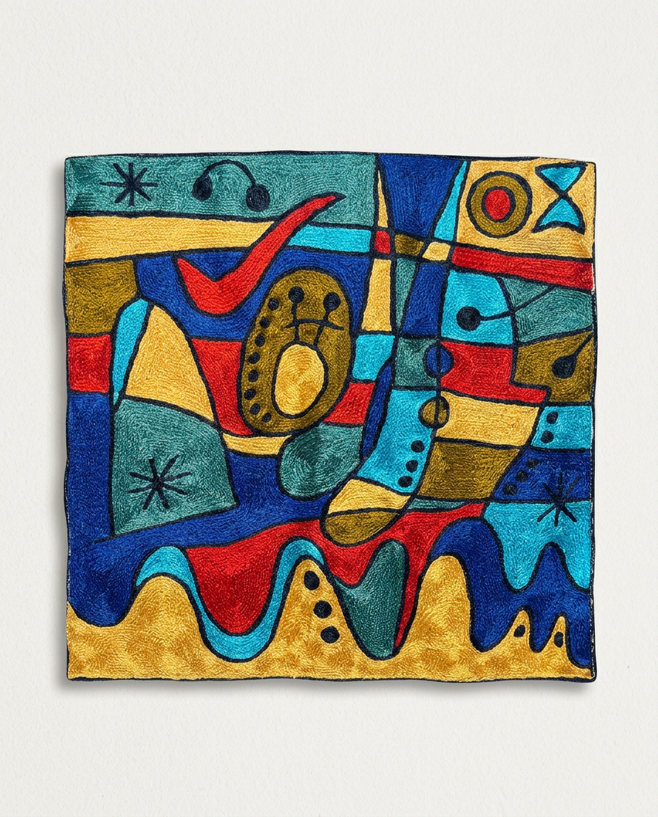 Mosaic Abstract — Blue & Gold