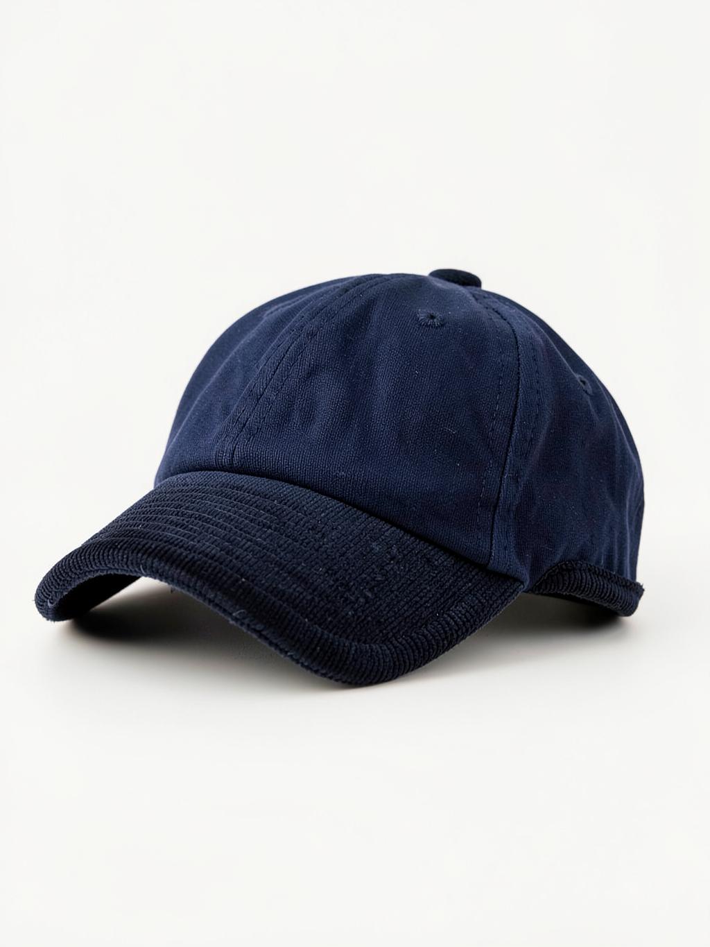 Navy Corduroy Brim Cap