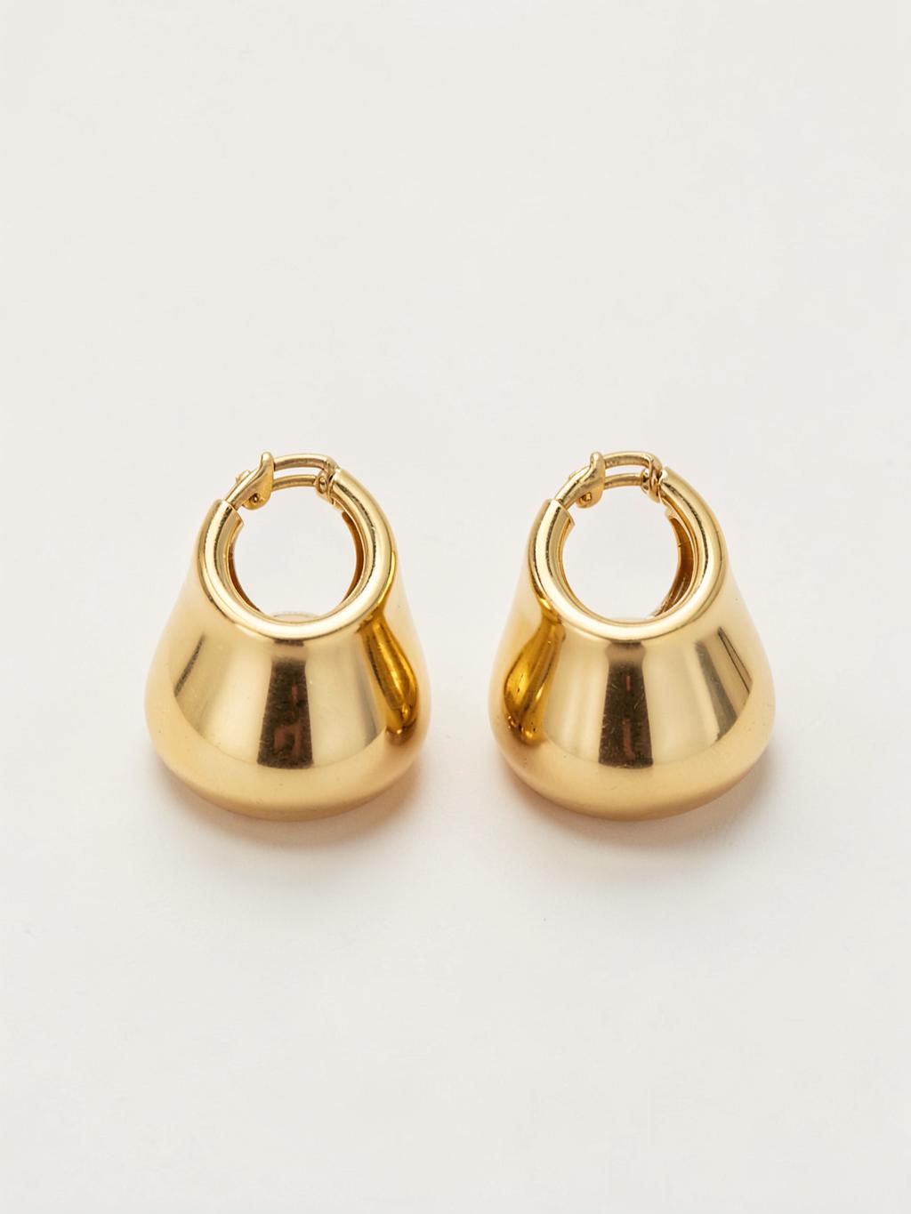 Chunky Brass Huggie Earrings