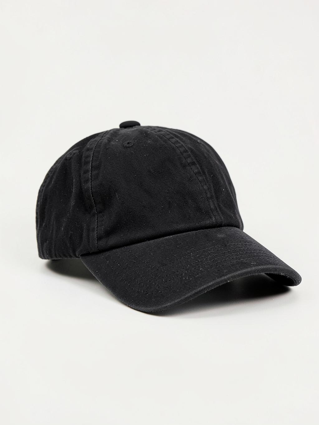Black Washed Baseball Cap