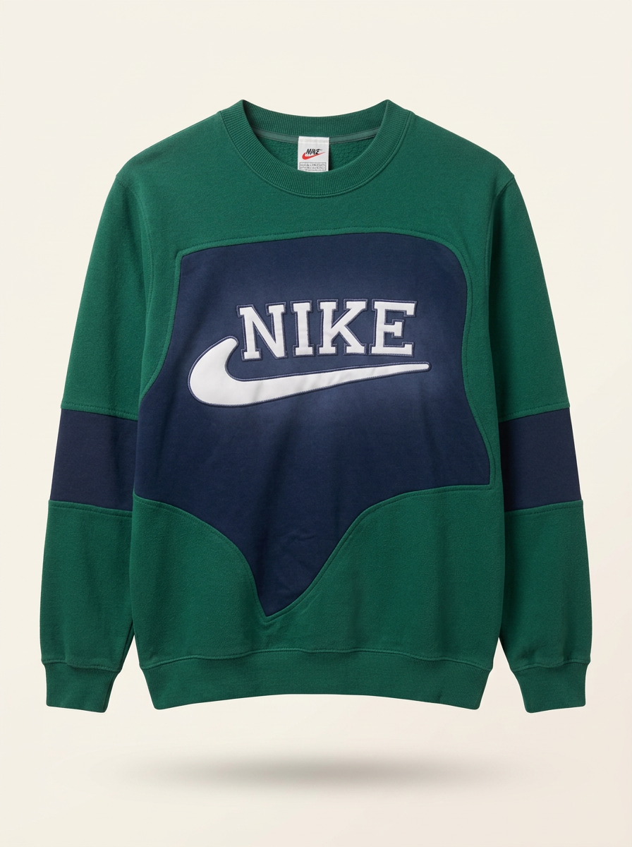 Reworked Nike Crewneck — Green / Navy